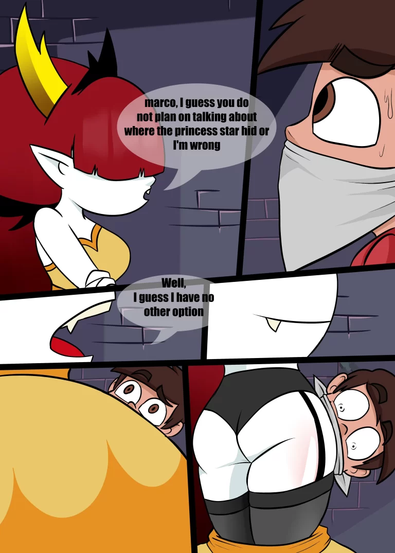 Hekapoo shows Marco her ass.