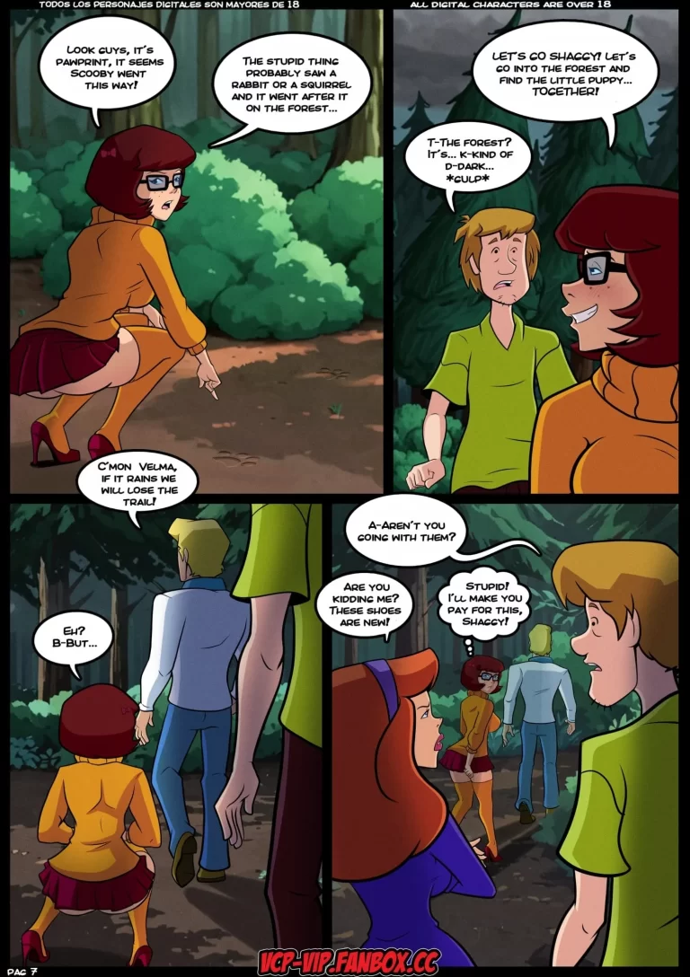 Hot Storm - Page 8. The gang splits into pairs and goes looking for Scooby-Doo.