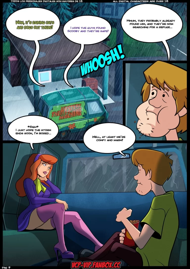 Shaggy stays with Velma in the car.