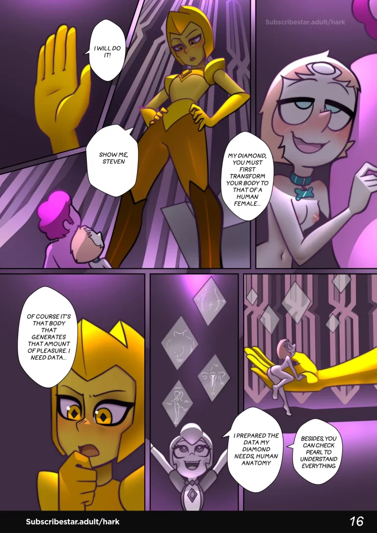 Pearl turns into a giant and takes her friend.