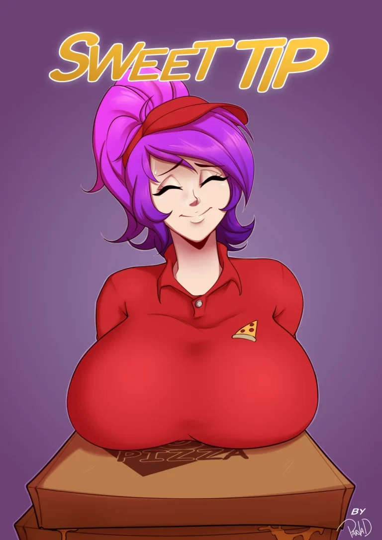 A courier girl with huge breasts.