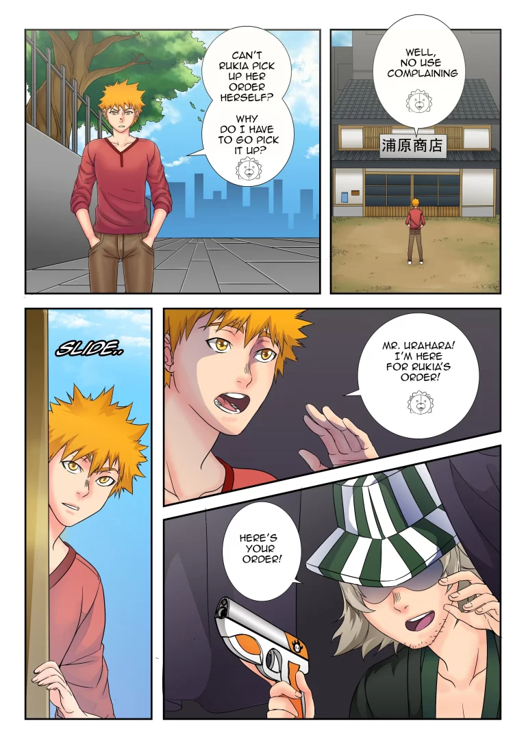 Ichigo talking to a stranger.
