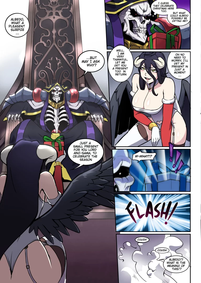 Shalltear Bloodfallen swears at Albedo and some kind of explosion occurs.