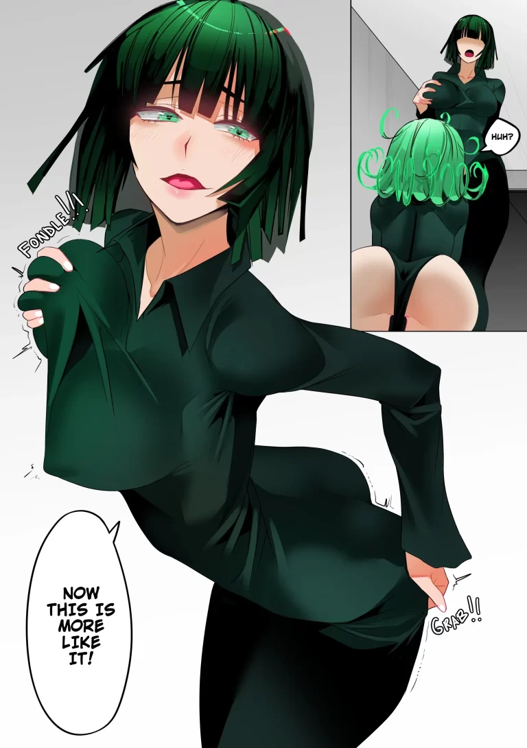 Fubuki and Tatsumaki grope each other.