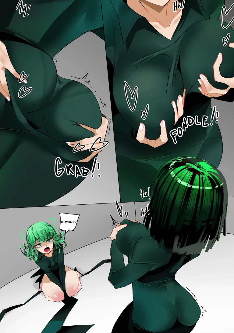 Fubuki and Tatsumaki grope each other.