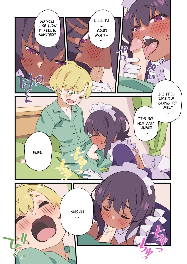 Lilith sucks Yuuri's dick.