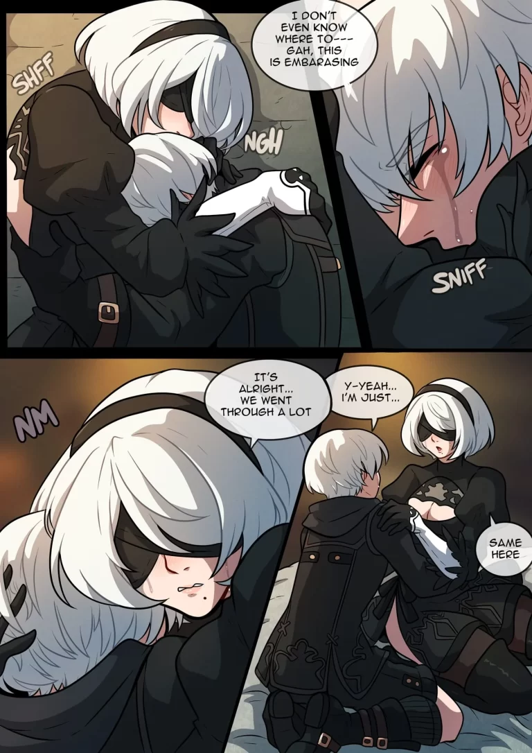 9S feels sorry for 2B.