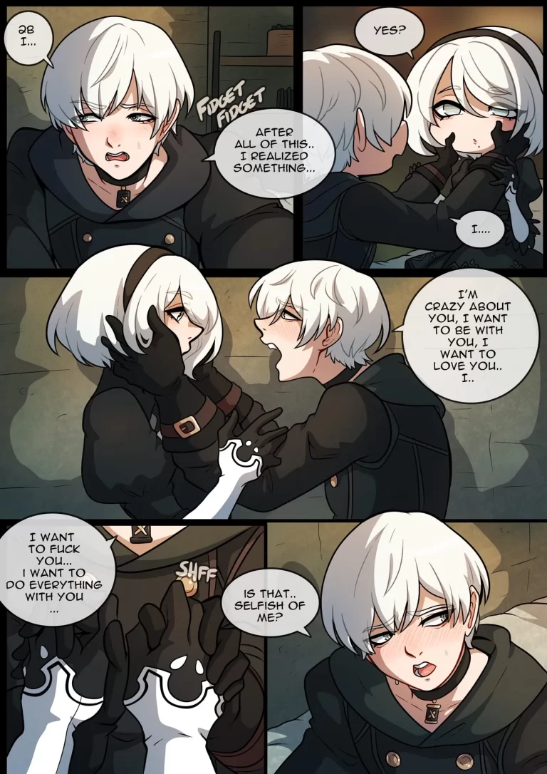 9S and 2B are talking.