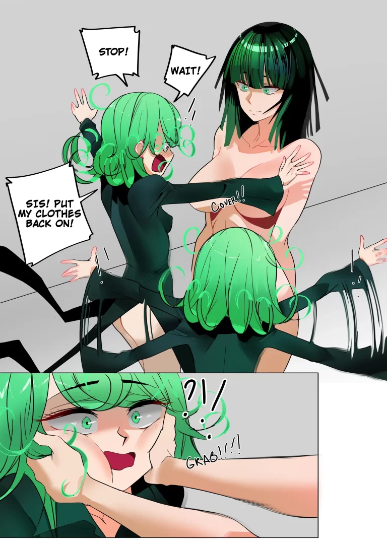Fubuki panics over naked Tatsumaki.