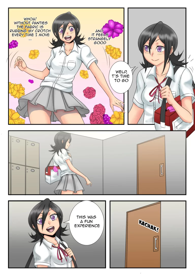 Rukia comes out of the locker room.