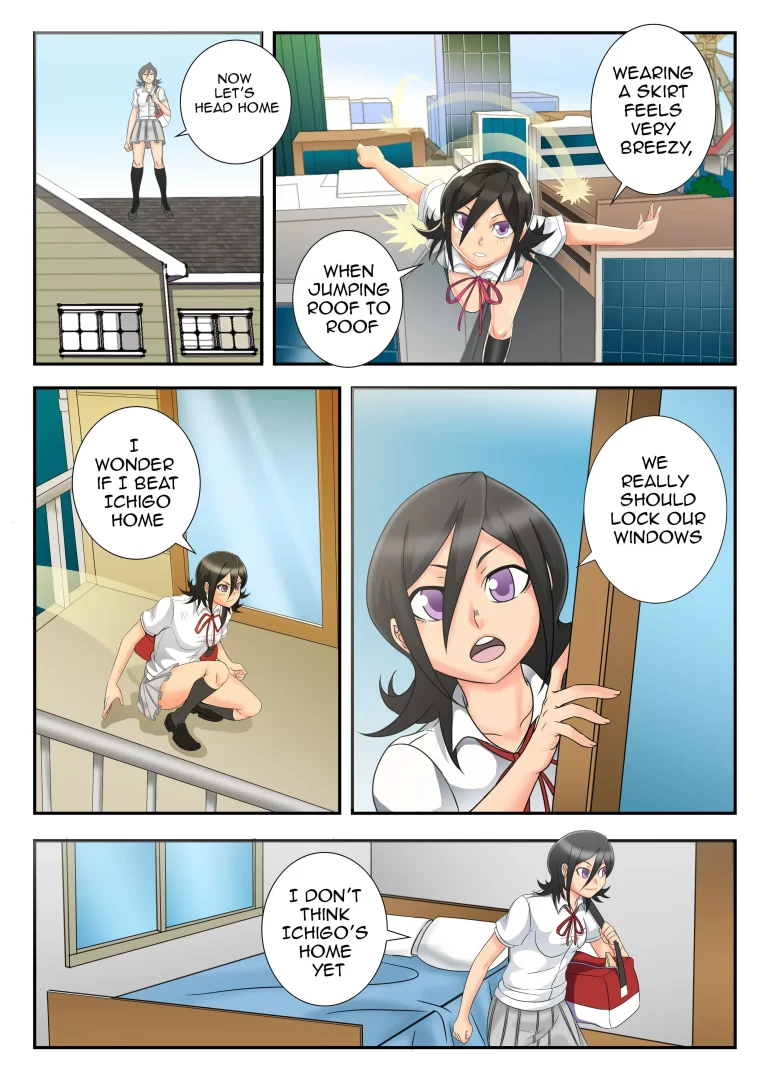 Rukia runs to her room.