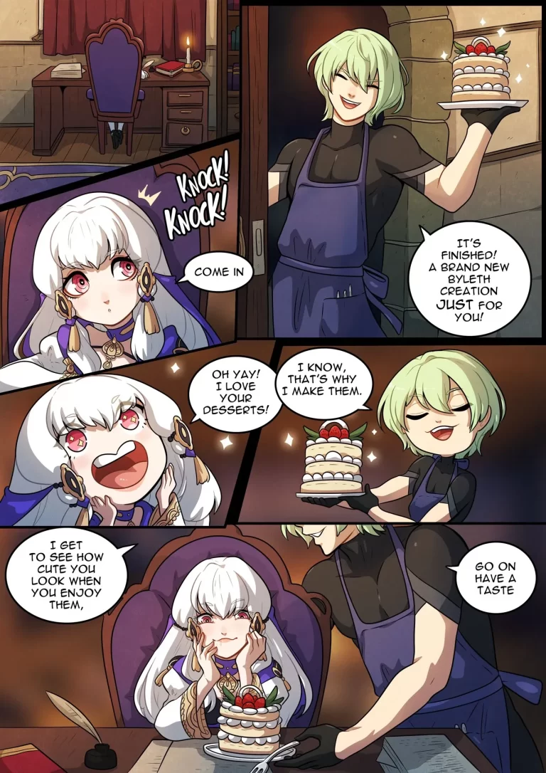 Byleth cooks for Lysithea.