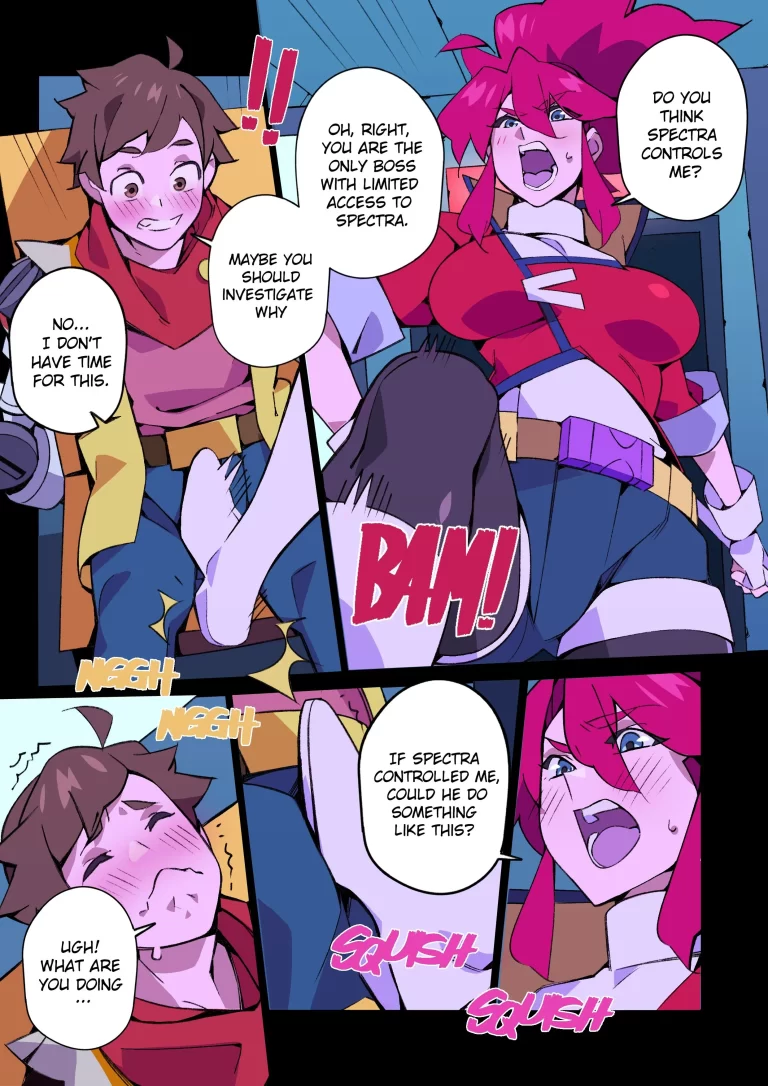 Korsica touches Chai's dick with her feet.