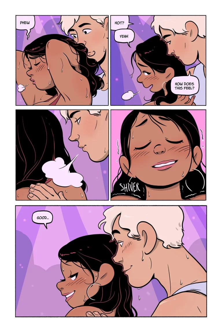 A guy and a girl get excited.