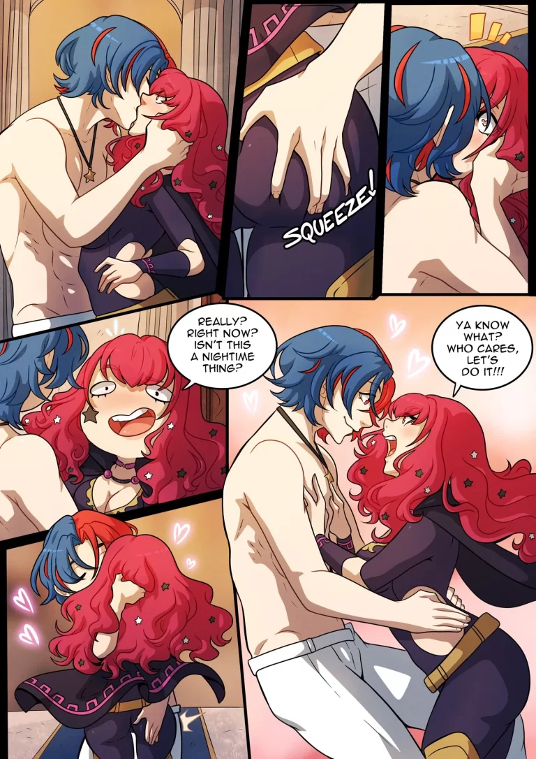 Yunaka and Alear kiss and Alear paws Yunaka