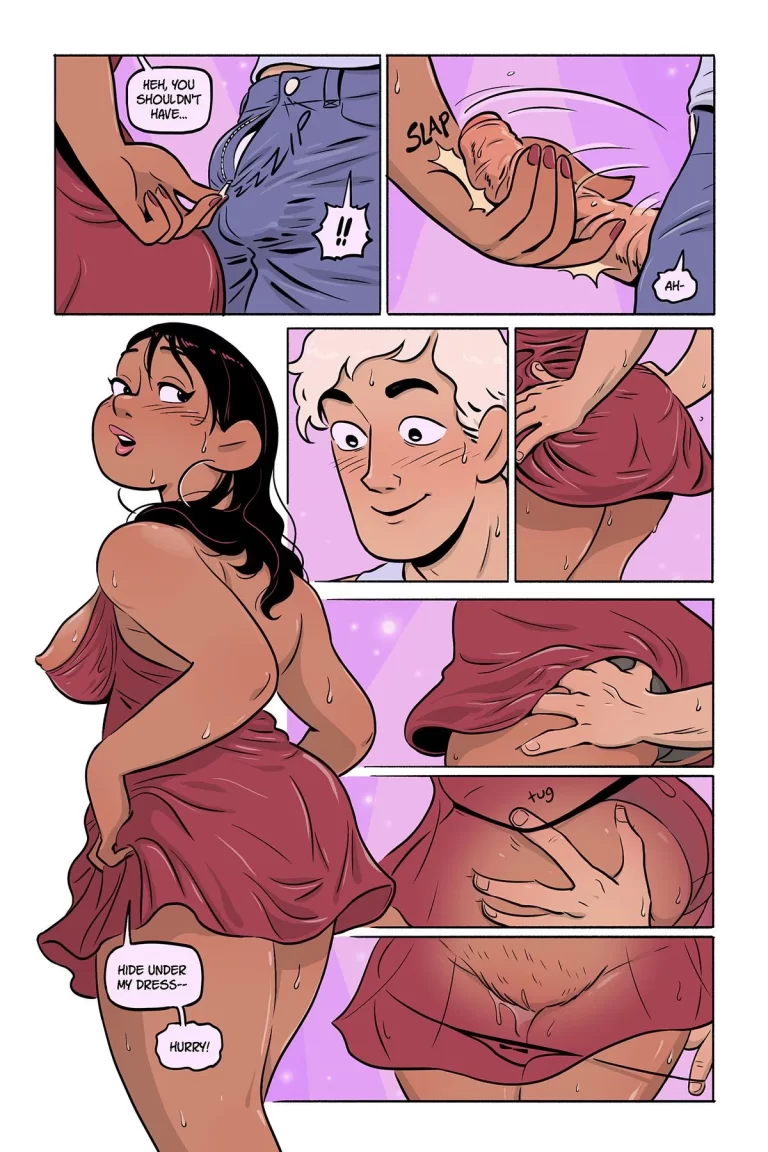 A girl jerks off a guy's dick and he gropes her ass.