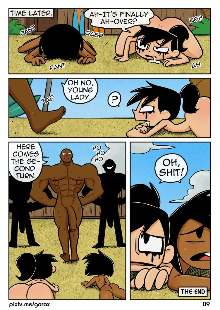 Other guys came to the exhausted girls to fuck them.